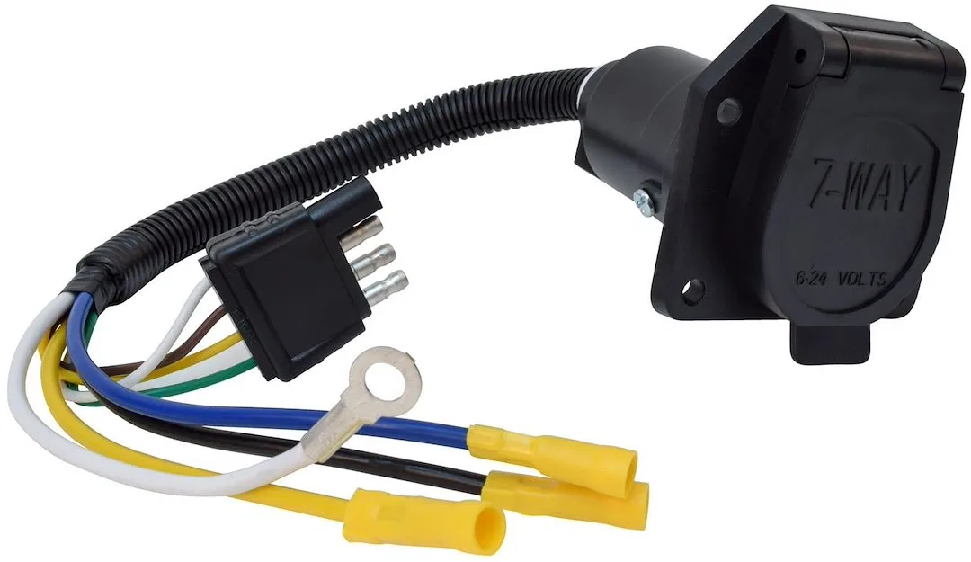 A10-7084 – VALTERRA LLC Trailer Wiring Connector Adapter, 7-Way Pin To 4 Flat 12 Inch Pre-Wire Harness With Additiona...